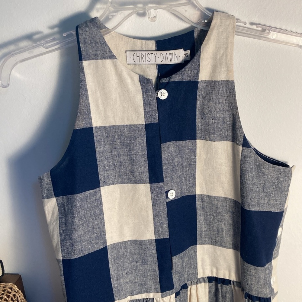 Christy Dawn Blue and White Gingham Halter Sundress - Picture 14 of 16